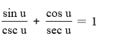 sin u
cos u
sec u
csc u
