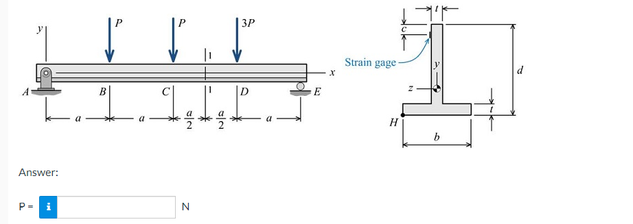 P
ЗР
Strain gage-
d
1.1,1,P.
E
H
Answer:
P =
i
N
