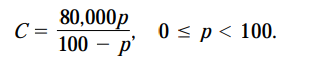 80,000р
C =
100 — р'
0 sp< 100.
