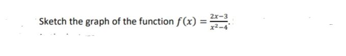 Sketch the graph of the function f(x) = 22-3
x²-4