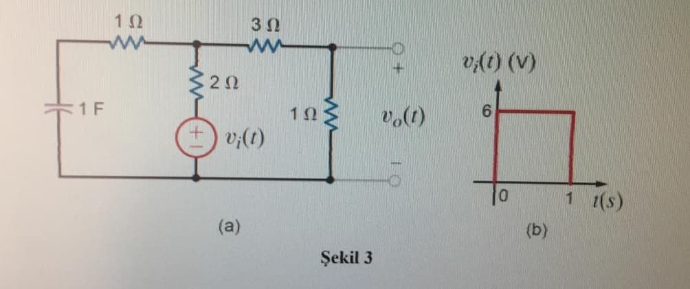 12
vt) (V)
3 20
:1 F
6.
+) v;(t)
10
1 1(s)
(a)
(b)
Şekil 3
