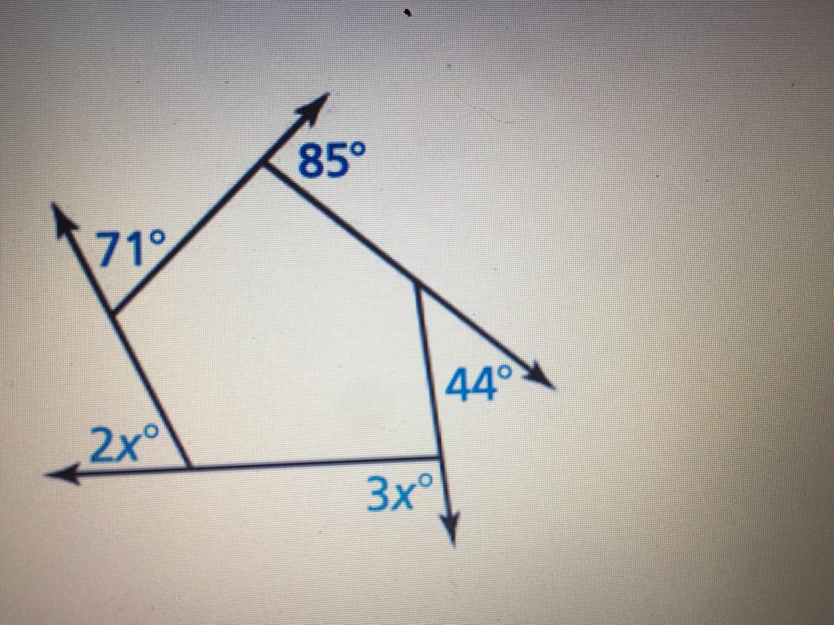 85°
71°
440
2x°
3x°
