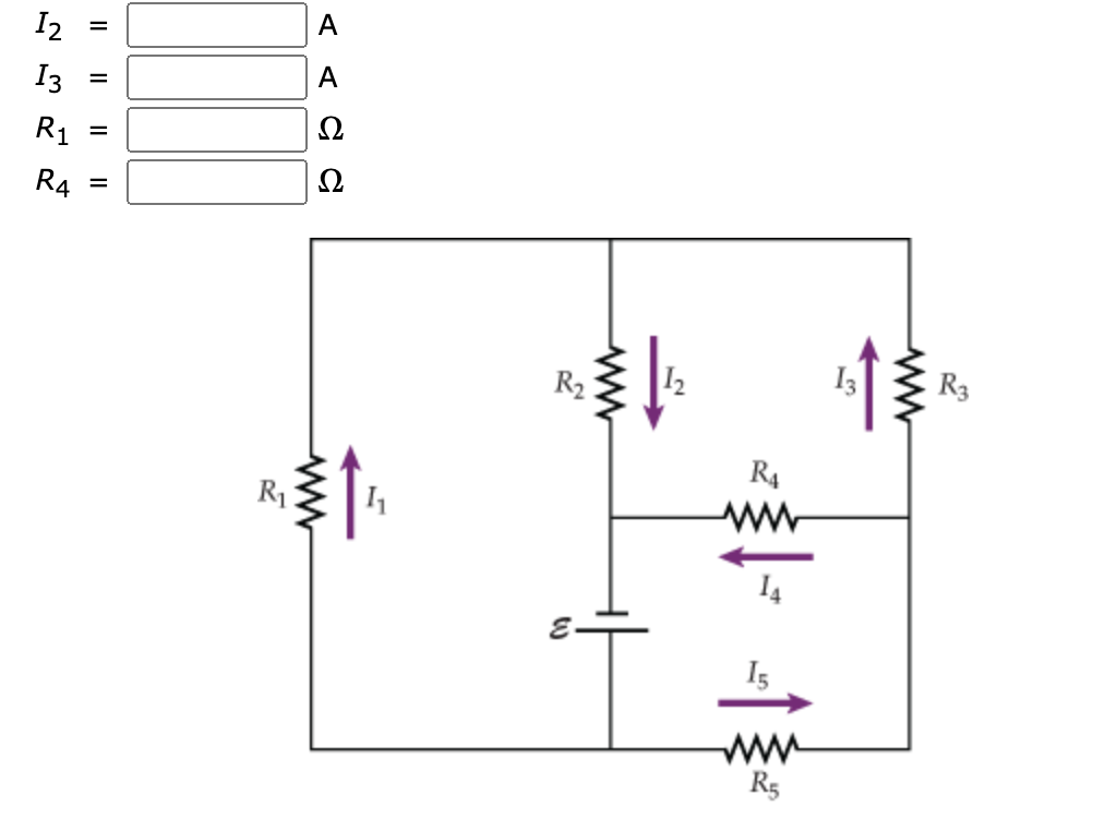 I2
A
I3
A
R1
Ω
R4
Ω
R2
12
I3
R4
R1
ww
I4
I5
ww
R5
ww
II
