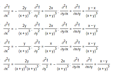 224
dx
22f
2
dx
2
dx
2
4
2
dx
||
"I
2+
2
2y
3
(x+y) ду
22f
2у
3₁
(x+y) ду
11
2x
(x+y)
2у
(x+y)³ (x+y)³
(x+y)
2+
3' 2
ay
22f 2+
3. Əyox oxdy
2x 224 2+
3'
дуох
ахду
у-х
(x+y)
22+
22+
2+
X
y
х-у
2 3:
(x+y)3' ду? (x+y) 3 дуох охду (x+y)3
2x 2+
2+
3' дуох эхду
(x+y)
3
х-у
(x+y)
3
x-y
3
(x+y) ³