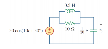 0.5 H
ll
+
50 cos(10t + 30°)
10 Ω
(+1
