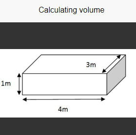 Calculating volume
3m
1m
4m
