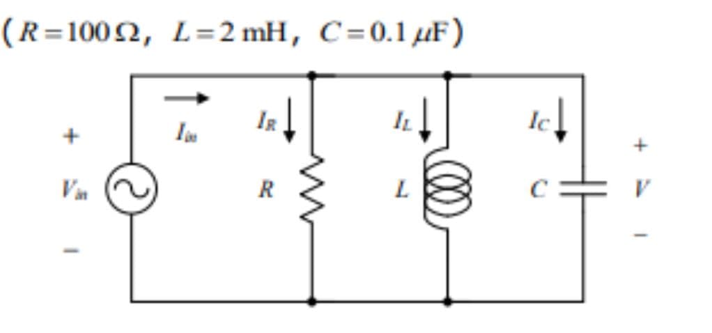 (R=1002, L=2 mH, C=0.1µF)
IR
IL
Ic
I
Van
R
