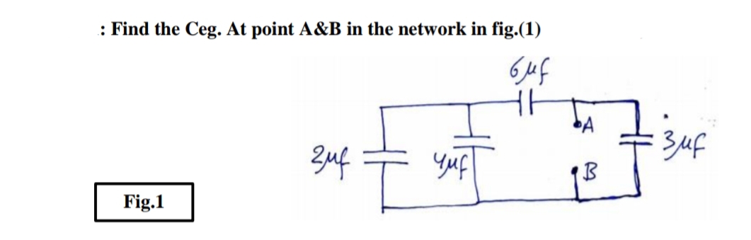 : Find the Ceg. At point A&B in the network in fig.(1)
Zuf :
Yuf
Fig.1
• M)
