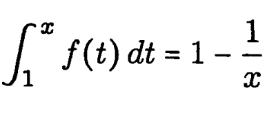 [³ f (t) dt = 1 - 1
1
X