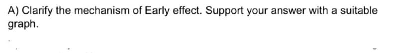 A) Clarify the mechanism of Early effect. Support your answer with a suitable
graph.