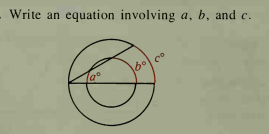 Write an equation involving a, b, and c.
160
