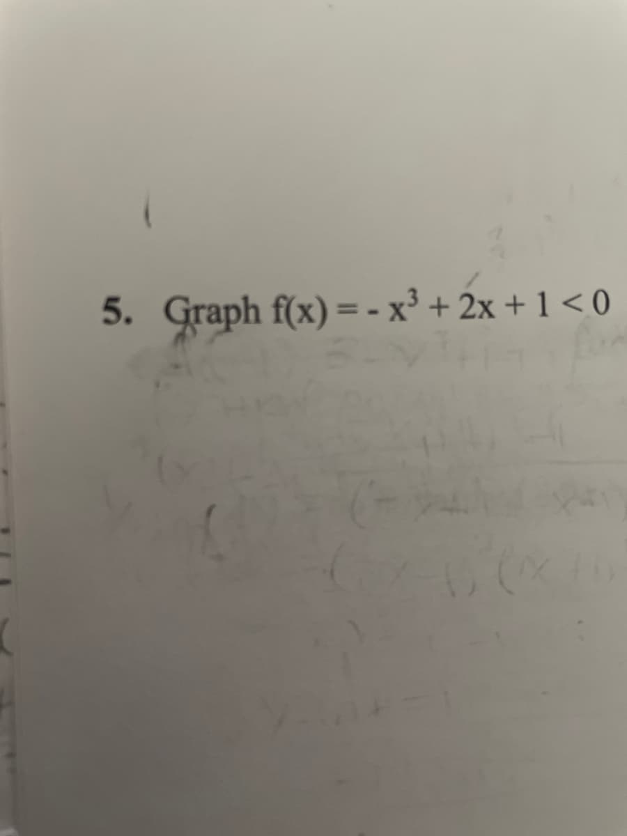 5. Graph f(x) = -x³ + 2x +1 <0