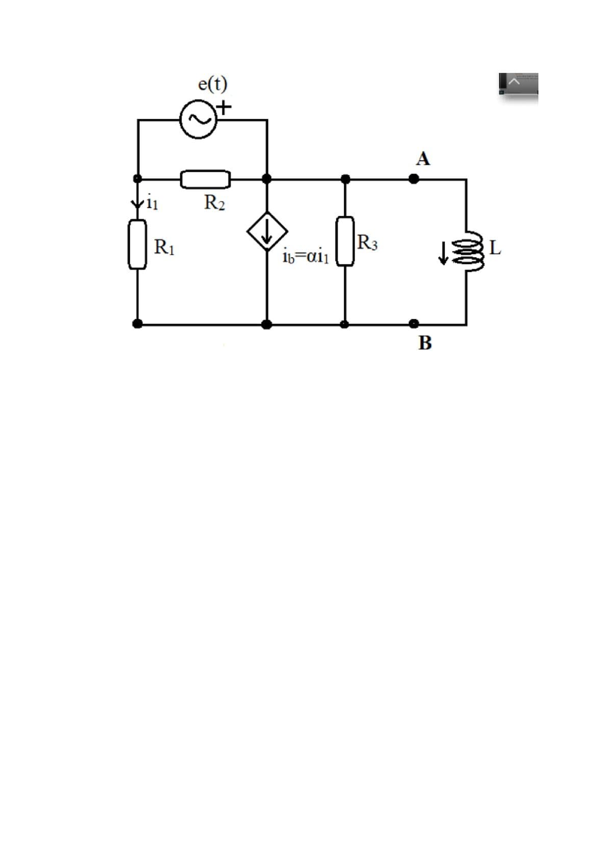 e(t)
A
R2
R3
İ;=ai
L
R1
B
