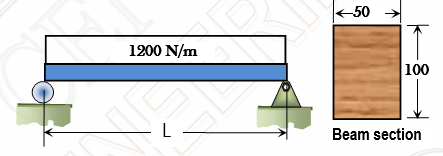 <50
1200 N/m
100
Beam section
