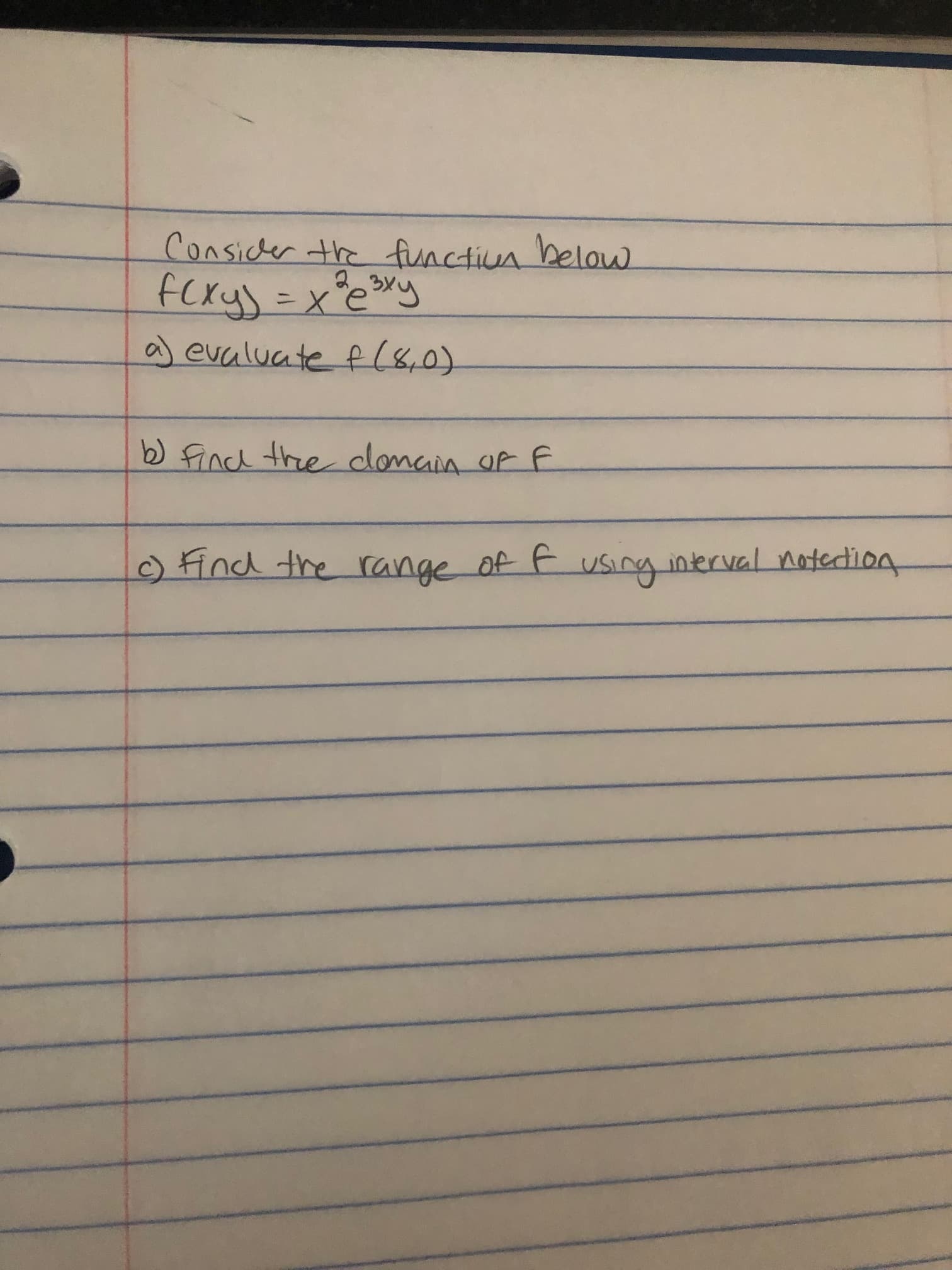 2.
) Find the range of F uSing interval notedion
