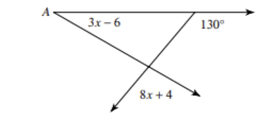 A
3х -6
130°
8.x + 4
