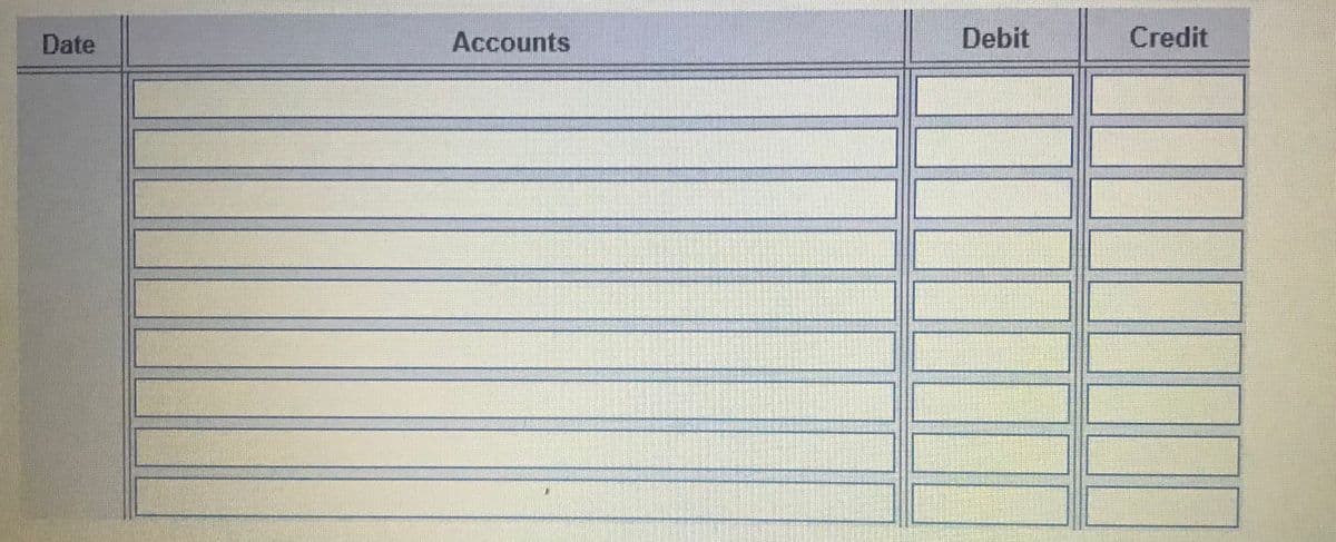 Date
Accounts
Debit
Credit
