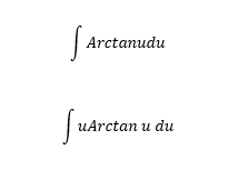 | Arctanudu
uArctan u du
