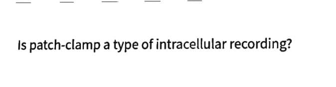 Is patch-clamp a type of intracellular recording?
