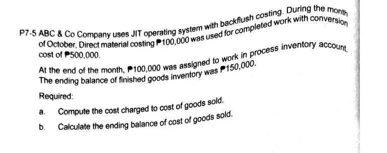 cost of P500,000.
Required:
Compute the cost charged to cost of goods sold.
а.
b.
