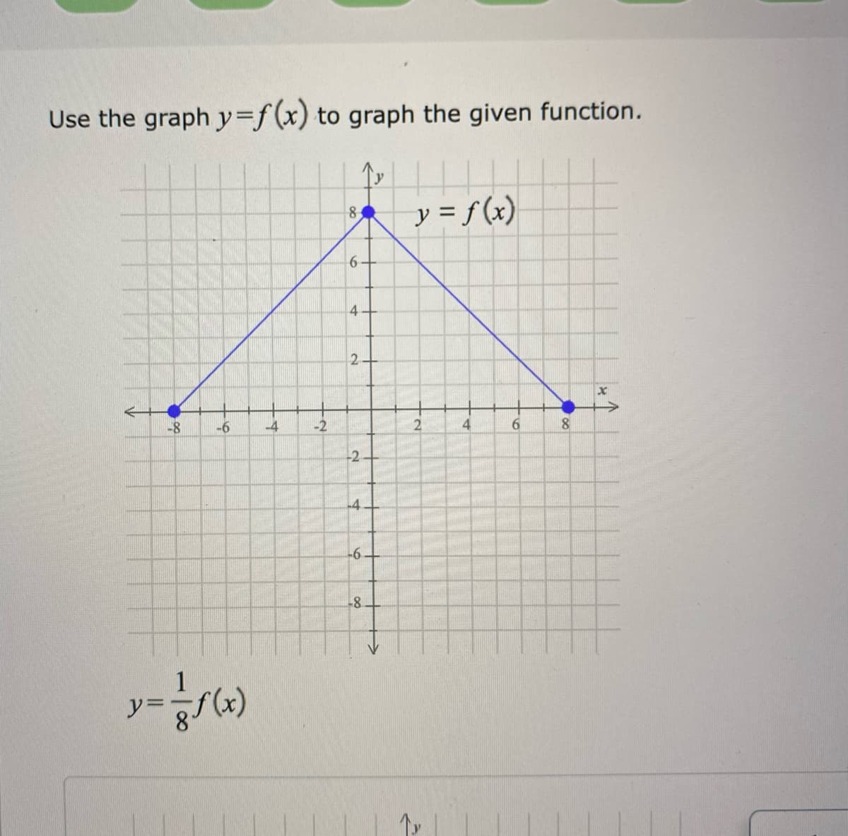 Use the graph y=f(x) to graph the given function.
y
y = f(x)
8
6.
2.
-8
-6
-4
-2
9.
-6
-8
ソー
2.
4.
