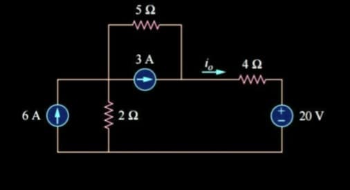 64
Μ
2 Ω
5Ω
3A
4Ω
20 V