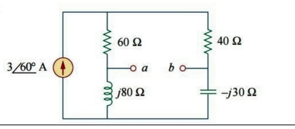 3/60° A
60 Ω
j80 Ω
bo
www
40 Ω
-j30 Ω