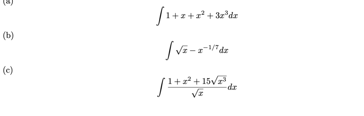 1+x + x² + 3x³dx
