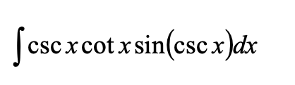 Scscxcotxsin(cscx)dx
csc xcot x sin
