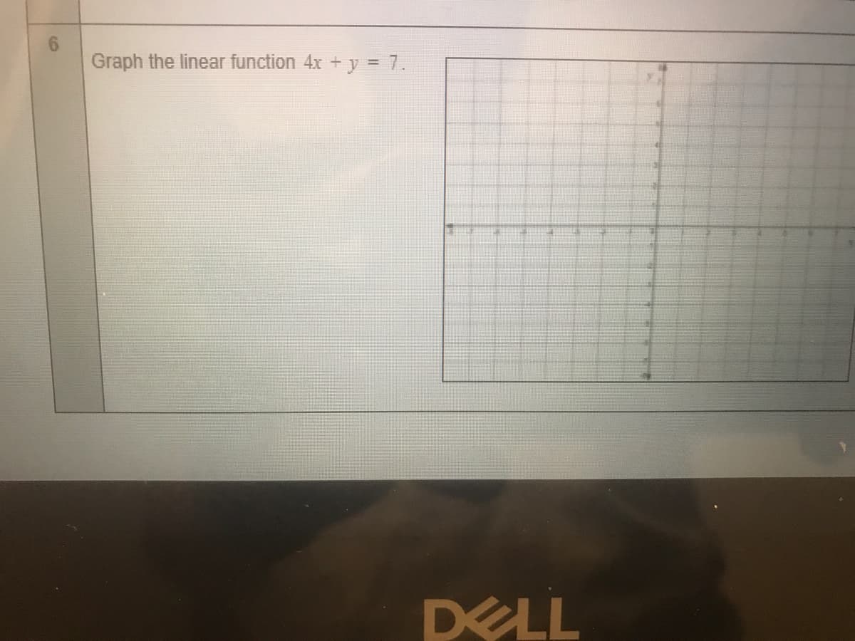 Graph the linear function 4x + y = 7.
DELL
