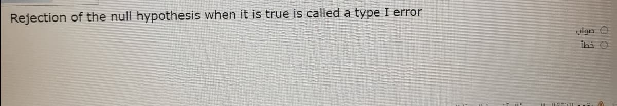 Rejection of the null hypothesis when it is true is called a type I error
ylan O
ihi O
