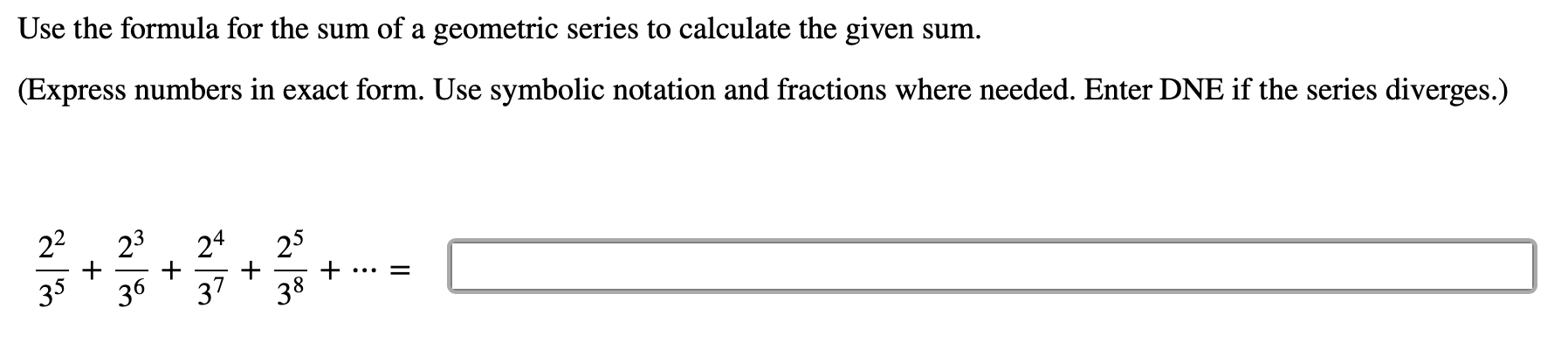 sum of a geometric series
