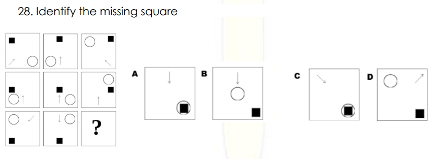28. Identify the missing square
A
B
D
?
