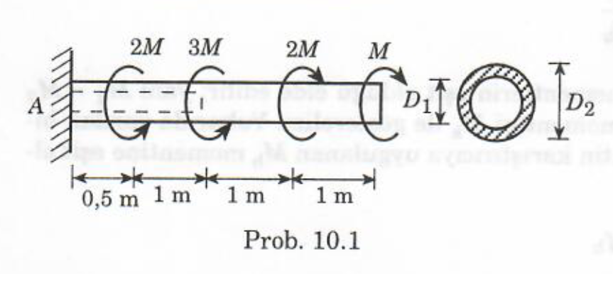 2 М Зм
2M
M
D2
0,5 m 1 m
1 m
1 m
Prob. 10.1
