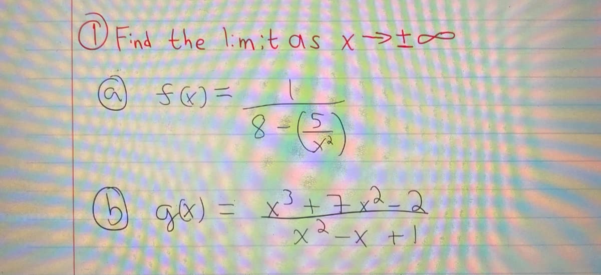 O Find the limit as x>too
8.
5.
6 gs) = x²+7 x2_ 2
