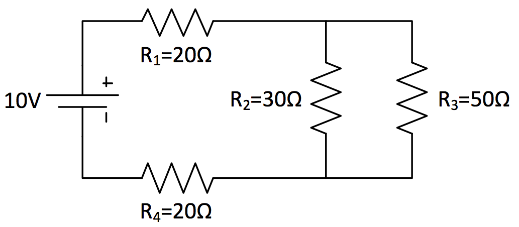 R1=200
10V
R2=300
R3=500
R4=200
