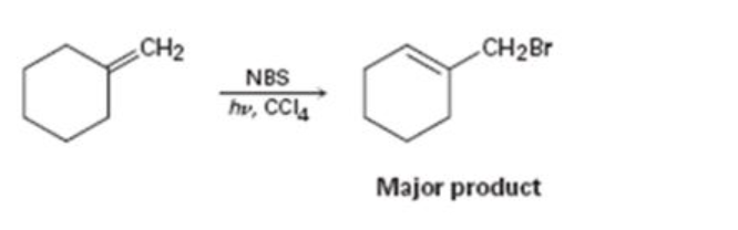 CH2
CH2B
NBS
hv, CCl
Major product
