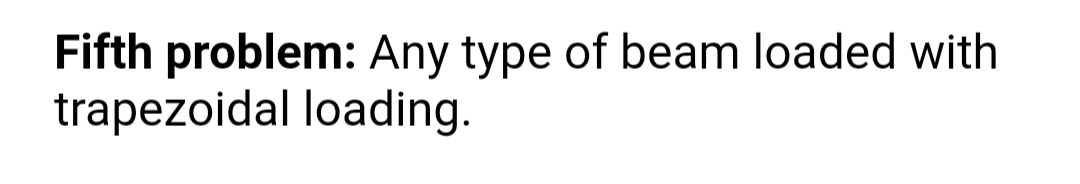 Fifth problem: Any type of beam loaded with
trapezoidal loading.
