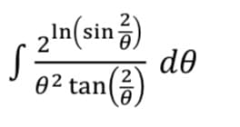 In(sin
do
02 tan
