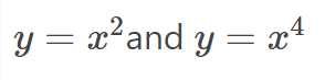 y = x²and y = x4
