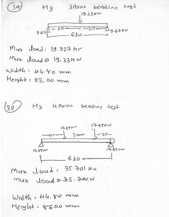 (3 A)
H3
9.67
(3B H₂
H3
width= 44.80 mm
Height: 85.00 mm
1785k
3 Point
Mux loud: 19.327 kr
Mux loud 19.33KN
3 IT-
;
-215
630
u Paint
17.85m
19.33KW
Width = 44.80 mm.
Height 85.00 mm
bending test
200m
·315
bending test
7 630 mm
Max Joud = 35.701 kv.
ки
mux
doud35. JOKIU
9.67 kw
17.8517
1-215
B
17.83mm