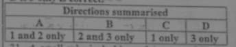 Directions summarised
C
D
1 and 2 only 2 and 3 only
1 enly 3 only
