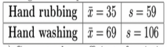 Hand rubbing = 35 s =
Hand washing 7 = 69 8 = 106
