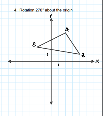 4. Rotation 270° about the origin
A
