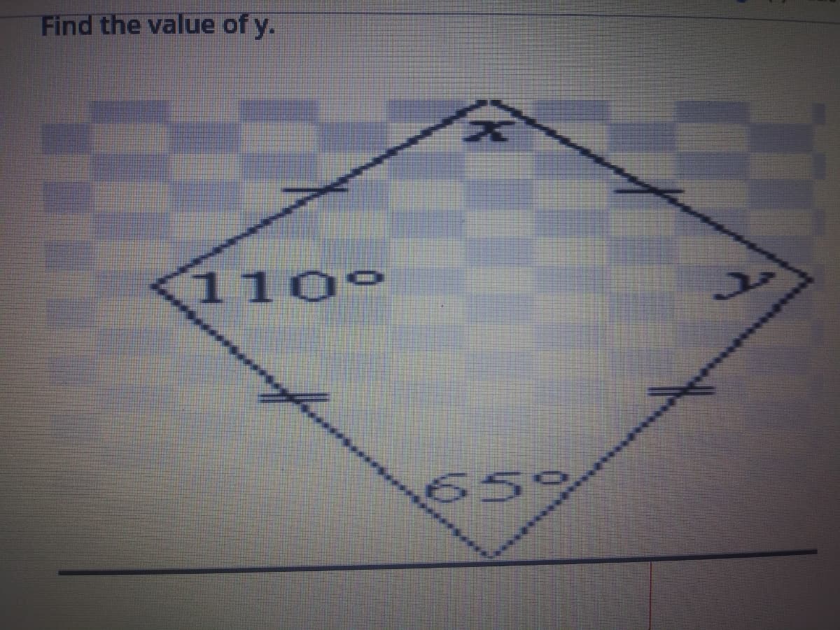 Find the value of y.
<110°
659
