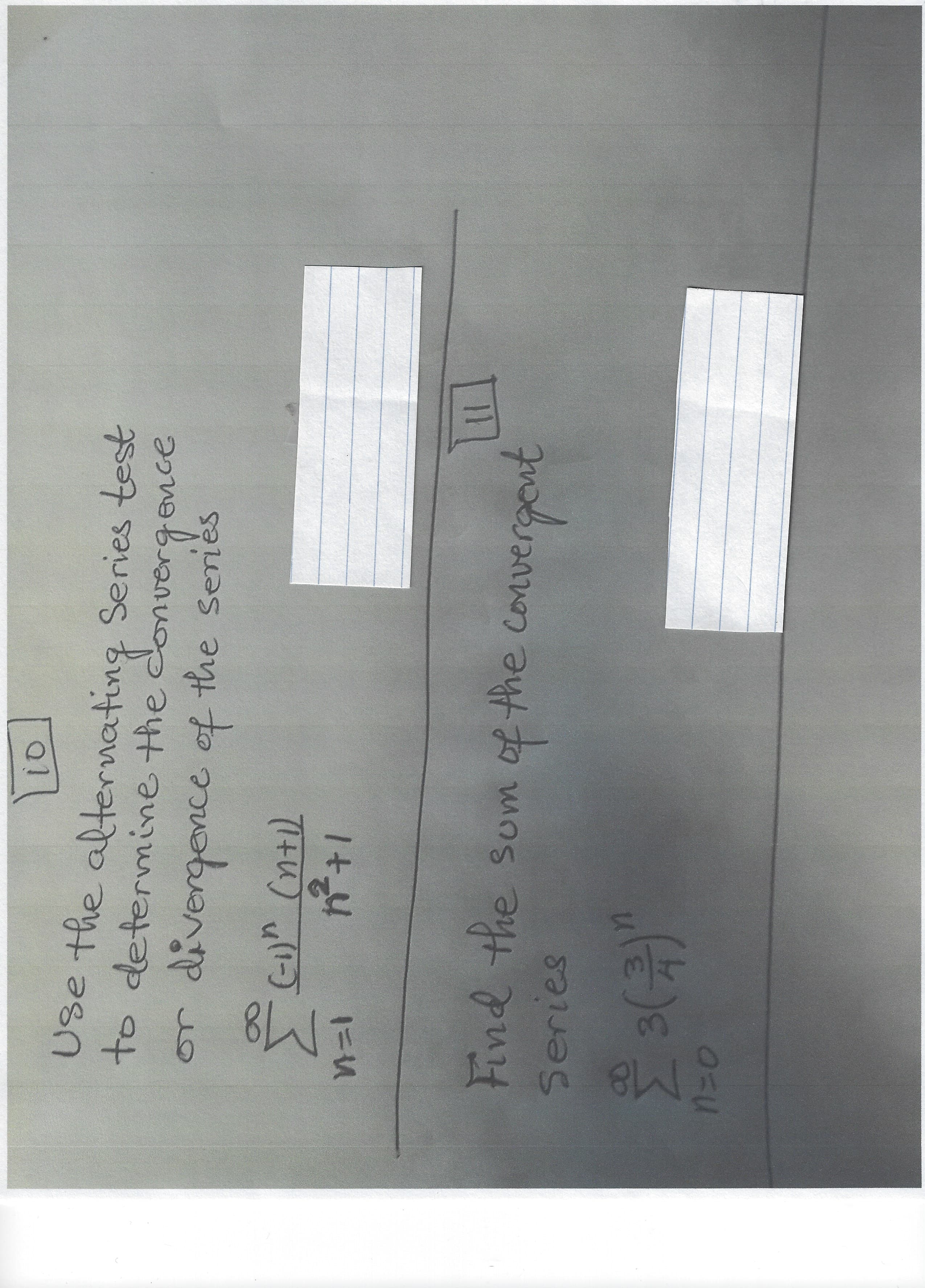 Use the alternating Series test
to determine the donvergenc
or
divergence of the series
でHU)
