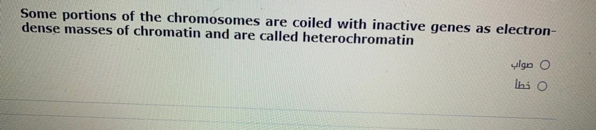 Some portions of the chromosomes are coiled with inactive genes as electron-
dense masses of chromatin and are called heterochromatin
ylgn O
İhi O
