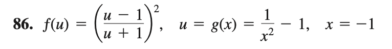 2
1
1, х —D —1
x2
86. f(u)
u = g(x)
-
и + 1
