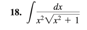 18.
√ ₂
dx
x²√x² + 1