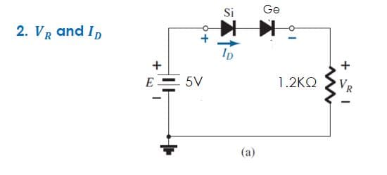 Si
Ge
2. VR and ID
+
E
5V
1.2KQ
VR
(a)
